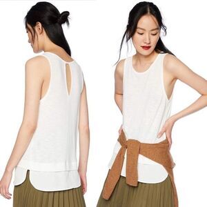 J. Crew Flowy White Tank Top Blouse